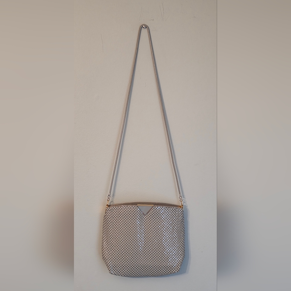Vintage Light Grey Metal Mesh Bag